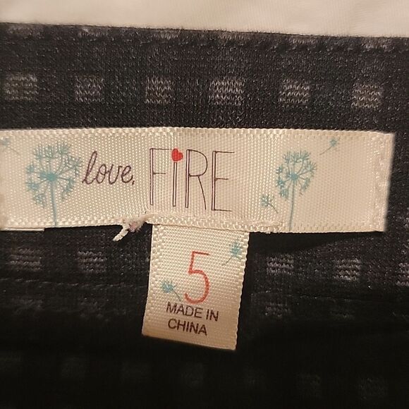 Love Fire Stylish Black and Gray CheckedvWomen's Pants Sz 5 - Picture 6 of 7